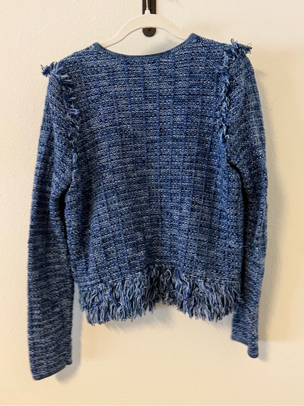 Lilly Pulitzer Simora Fringe Tweed Cardigan - Blue - Picture 10 of 11